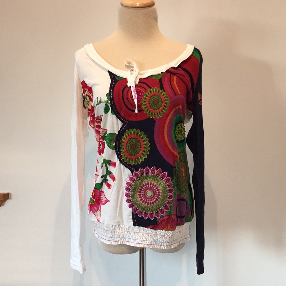 Desigual long sleeve boatneck shirt